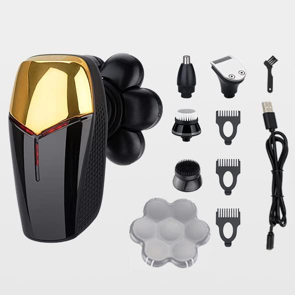 7d barbeador elétrico cabeçalho careca autocom assistente secador de cabelo recarregável barbear barba faca portátil