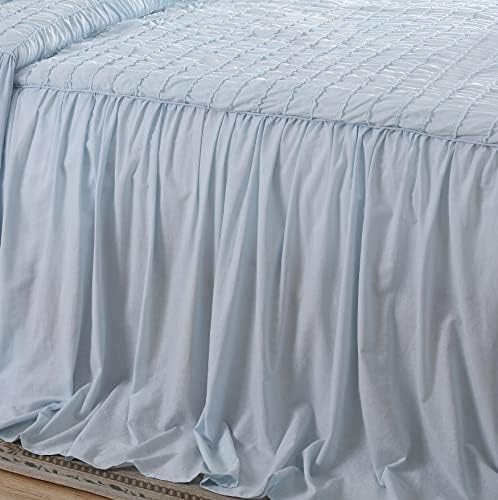 SHABBY CHIC® - colher de cama dupla, cama de algodão macia com uma decoração de casa sham e bem drapeada para todas as estações