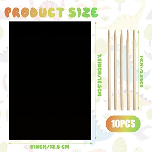 Arte de papel de arranhão Kids Adults Kits de artesanato de arranhões 7,2 x 5 polegadas Black Off Paper Scratchboard Pad Art Supplies
