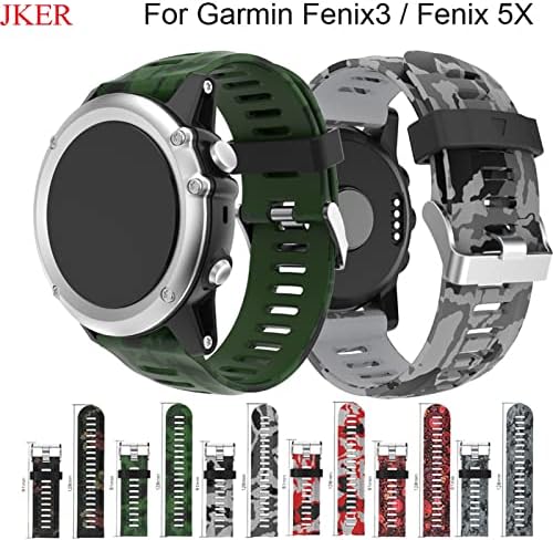 Bneguv 26mm Substituição de relógio Strap para Garmin Fenix ​​5x Watch Band Sport Silicone WatchBand para Garmin Fenix3 3HR