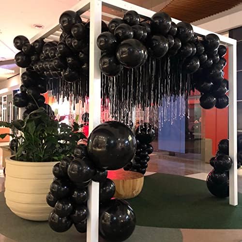 Dkcpisco Black LaTex Balloon Arch Kit, 102pcs 18in 12in 10in 5in Arch Garland para Festival Picnic, Engagement, Wedding, Party Birthday, Black Theme Anniversary Celebration Decoration com fita de 33 pés