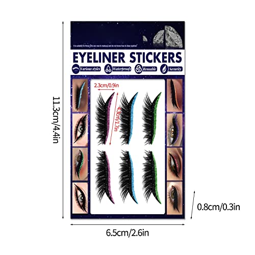 Glitter Powder Eyeliner Glue Auto -adesivo Sombra de olhos falsos adesivos de cílios palco de palco Europeu e americano