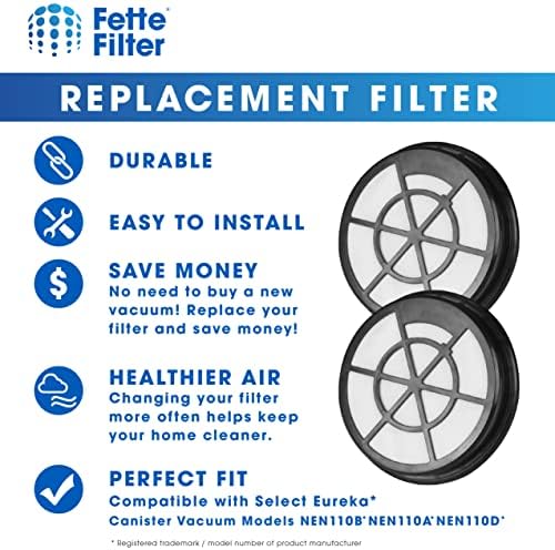 Filtro Fette - 4 filtro de embalagem compatível com Eureka Whirlwind Bagless Vacuum Nen110b NEN110A NEN110D - PARTE