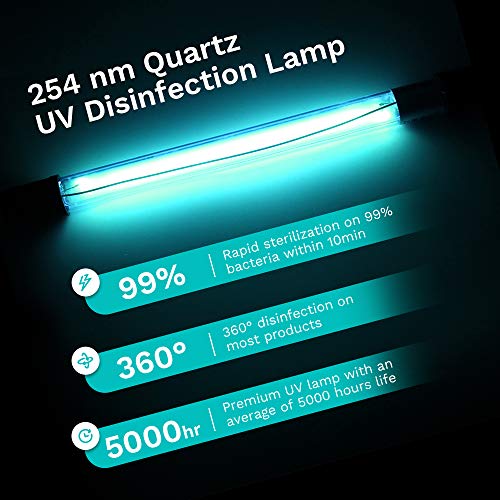 Caixa de desinfetante para UV Ennva Grande - Caixa de esterilizador UV minimalista - Caixa de desinfetante leve de UV de grande capacidade