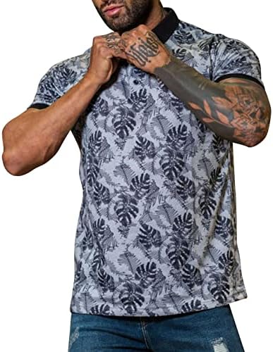 FVOWOH Camisetas de pólo de manga curta para homens primavera camisa superior camisa de tampa casual pescoço camisas pólo camisas de manga curta