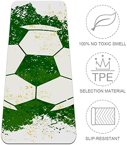 6mm de tapete de ioga extra grosso, futebol de futebol de futebol verde impressa e ecologicamente correto TPE Mats de exercícios de