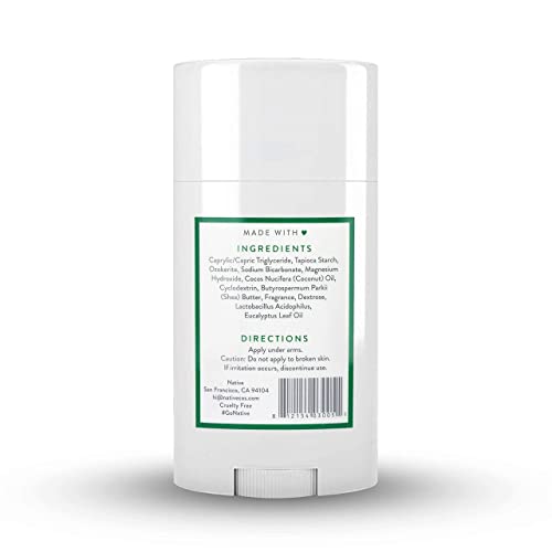 Desodorante nativo | Desodorante natural para mulheres e homens, alumínio livre de bicarbonato de sódio, probióticos, óleo de coco