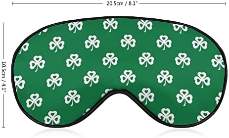 Máscara de Sono de Shamrock, padrão de St. Patrick, máscara ocular portátil suave com alça ajustável para homens mulheres