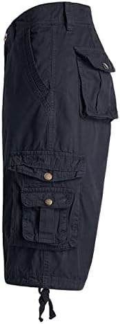 Shorts de carga de Leehanton para homens casuais ajuste regular shorts de sarja de algodão seco rápido com bolsos múltiplos