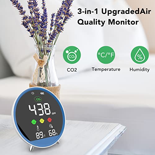 Medidor de detector de kopuo CO2, monitor de qualidade do ar interno, umidade de temperatura 3 em 1, sensor de canal ndir