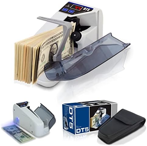 Deteck Hype Portable Money Counter Machine com detecção falsificada UV/Wm - Quantidade de contagem de moeda útil apenas para contas de contador de pequenas mudanças