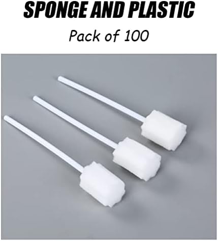 Swabs orais descartáveis ​​não saborosos, formato de dente para limpeza de cavidade oral stop swab, 100 contagem