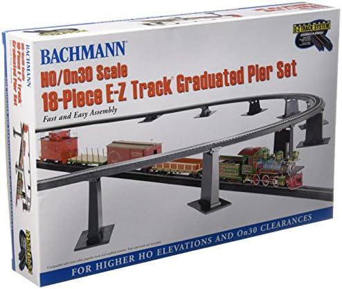 Bachmann treina 18 pc. Conjunto de píer graduado e-Z Track-Para uso com HO ou ON30 Scale E-Z Track, White