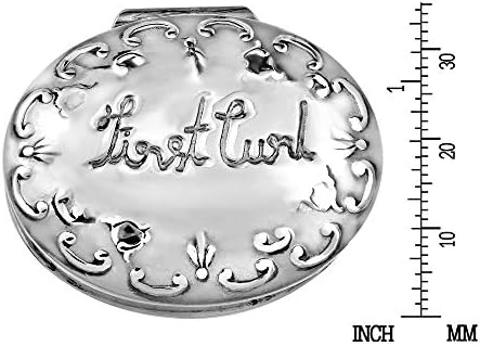 Aervida Retro Vibes Message Antique Gravada em 925 Sterling Silver Pill Box | Caixa intrincada de armazenamento de jóias