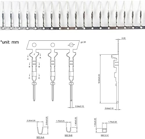 Whiteeeen Total 200pcs Kit de conector masculino e feminino