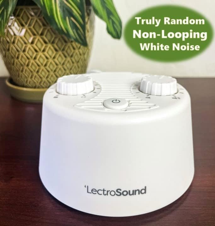 Tecnologias de som adaptativas Máquina de ruído LectroSound para sono e relaxamento com adaptador de energia, branco