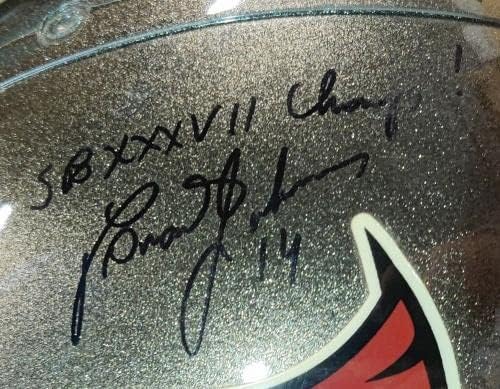 Brad Johnson autografou réplica em tamanho real Riddell Tampa Bay Capacete PSA/DNA - Capacetes NFL autografados