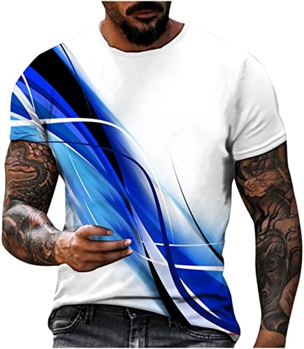 Camisas de impressão 3D de tamanho plus size para homens Graphic Digital Tee Tops 2023 Blusa casual de verão Camiseta de moda de manga curta pescoço