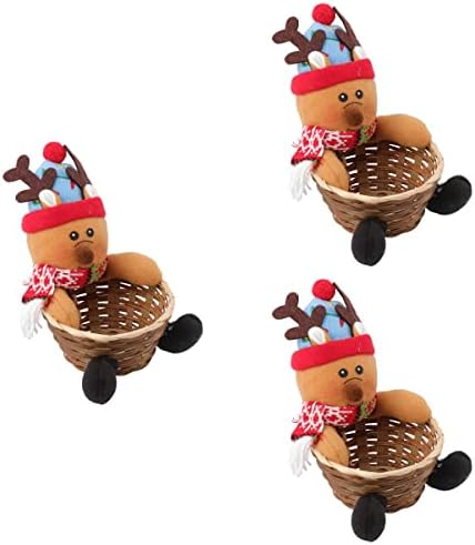 3pcs Christmas Candy Storage Basket Candy Creative portátil alimentos portáteis pequenas cestas de cesta de natal Decorações de Natal Random Gross Gifts