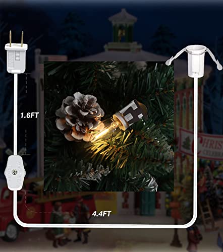 Cabo de acessórios Ecoidoz com uma lâmpada noturna de LED, 6 pés listados com plugues de interruptor ligados e deslocados, luz do molde para o Natal para casas de Natal Village, Halloween, decorações de artesanato de férias, 4 pcs