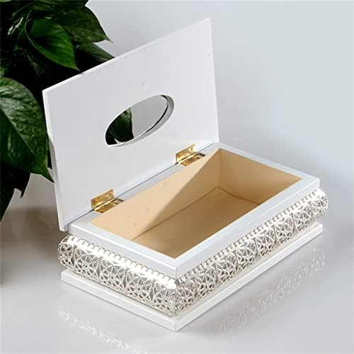 Caixa de tecido de estilo europeu de Ylyajy caixa de lenço de lenço de ouro de madeira branca decoração de guardana
