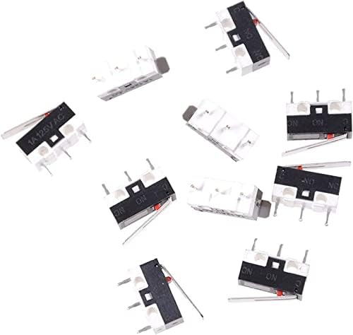 AGOUNOD MICRO SWITCHES 10PCS KW10 3 PIN de comprimento alavanca de dobradiça Mini -interruptor Mini Micro 125V 1A 12 x 6 x 13 mm (cor (cor (cor