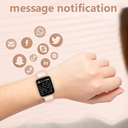 Relógio inteligente para mulheres, relógios inteligentes para os telefones Android e iOS, rastreador de fitness à prova d'água de