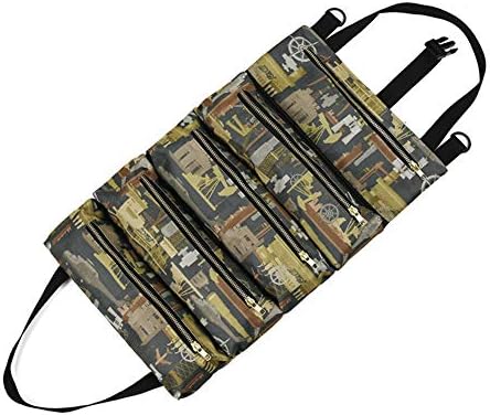 Remeehi Canvas Tool Bag, Tote de transportador de zíper para fins de suspensão, organizador de traseiro do banco, estilinagem de bolsa de ferramentas com 5 sacolas de ferramentas com zíper padrão