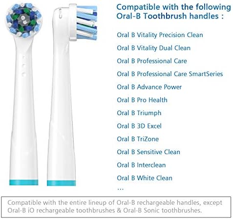 Cabeças de escova de reposição compatíveis com Braun B oral, pacote de 16 cabeças de escova de dentes elétricas genéricas - inclui 4