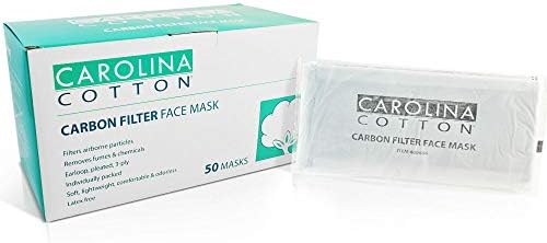 Carolina Cotton Carbon Filter Face Mask - 50ct/caixa
