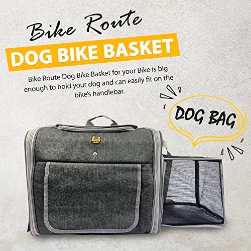 Bicicleta Rota 67 Cesta de bicicletas de cachorro - mochila de porta de captura para cães grandes/pequenos - bolsa de viagem de estimação com paredes de malha - tiras de ombro para levar o cachorro para fora - transportadora de mochila para cães para cães médios