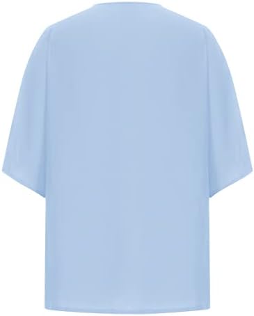 Mulheres longas túnica kaftan batwing 3/4 manga plus size tops de verão v pesco