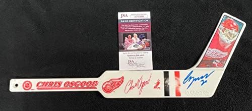 Chris Osgood assinou Detroit Red Wings Plastic Mini Goalie Stick JSA COA - Autographed NHL Sticks