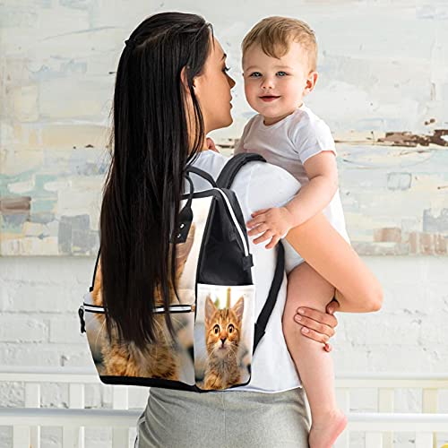 Gatinho bigodes orelhas bolsas de fraldas mochila mamãe mochila de grande capacidade bolsa de enfermagem bolsa de viagem para cuidados com o bebê