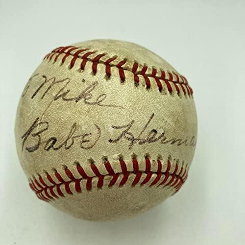 Babe raro Herman Single assinou a Liga Nacional Feeney Baseball JSA Sticker - Baseballs autografados