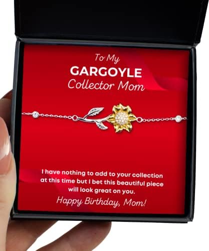Pulseira Presente para Gargoyle Collector Mom - Jóias Girassol Bracelet Gifts de filha ou filho com Gargoyle Collector Mom - para minha mãe colecionadora