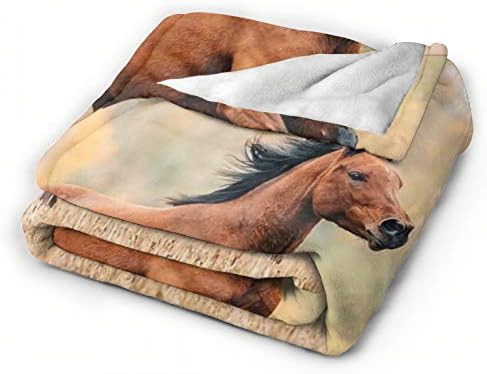 Cobertor de cavalo para meninas, cobertor de cavalo cobertor leve super macio sofá flanela cobertor para mulheres 60 x50 meio
