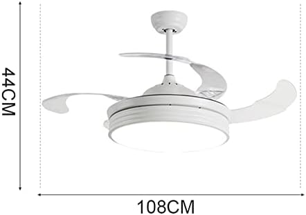 DSJ Modern Abs Invisível Fan Luz simplicidade acrílica Lâmpada de ventilador de teto LED LED REMOTO CHANDELIER DE FAN