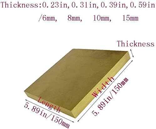 Yiwango Brass Brass Block quadrado Placa de cobre plana comprimidos Material Molso Molde Metal Diy Arte artesanal 150mmx150mm Folha de cobre puro
