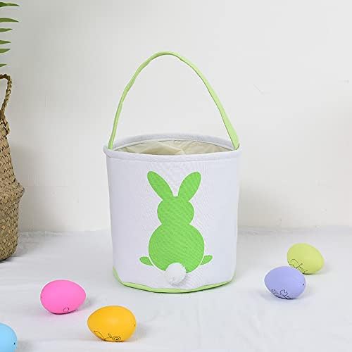Neartime Time Canvas Bag Bunny Holiday Animal Gift Basket Carry Candy Rabbit fofo de armazenamento de armazenamento de armazenamento têxtil imprimido para baixo