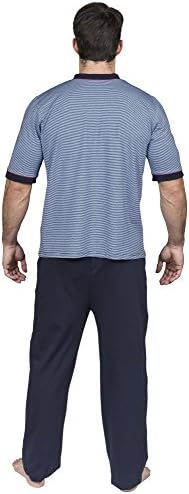 Pijama masculino do Yugo Sport - Luordagem do sono de algodão - Conjunto de pijama de luxo - calça de manga curta longa