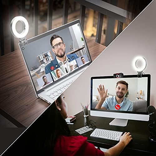 Luz da conferência de videoconferência YGQZM 4 '' 10cm anel de selfie para laptop PC Webcam Light com clipe