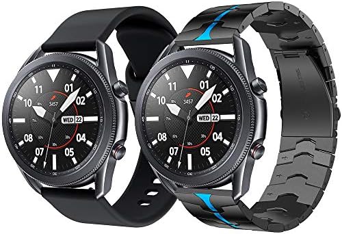Rabuzi Compatível Samsung Galaxy Watch 3 45mm 46mm Bands, 22mm Redução rápida de Silicone Watch Pulseira e esmalte Processo