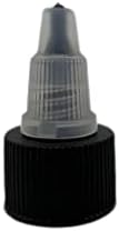 Garrafas plásticas de plástico de Boston de 4 oz -12 Pacote de garrafa vazia recarregável - BPA Free - Óleos essenciais - Aromaterapia | Black/Natural Twist Top Cap - Feito nos EUA - por fazendas naturais