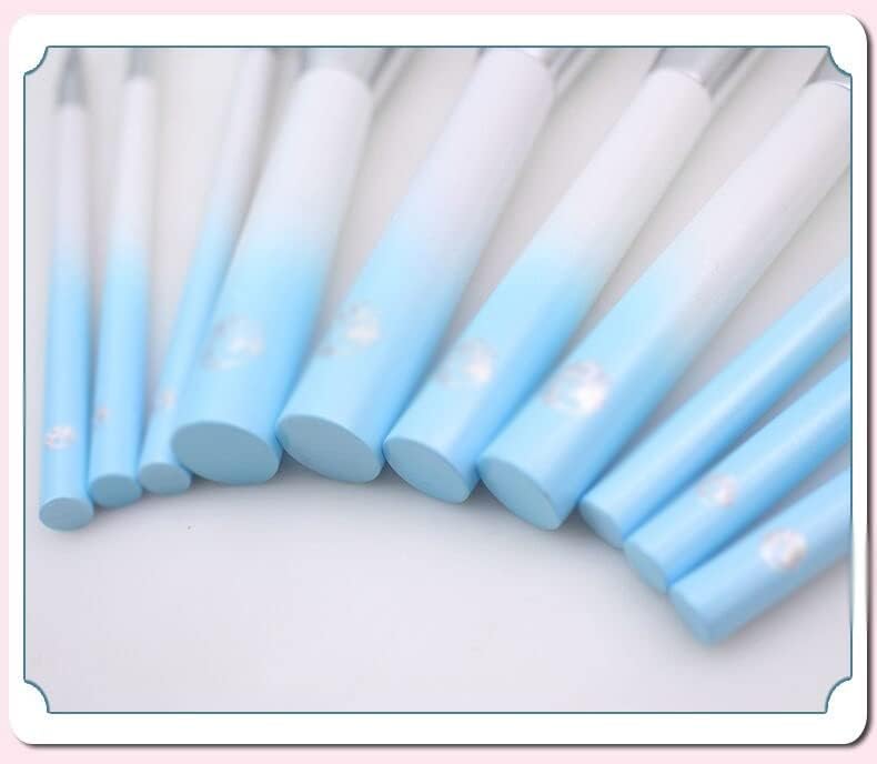 LDCHNH 10PCS Bruscos de maquiagem profissional Definir escovas de pincel de escova de pó plana de cabra escovas de maquiagem