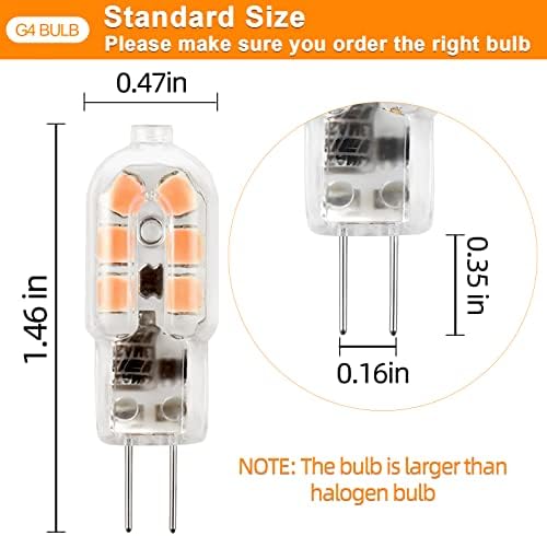 TLXSNB G4 Bulbo LED 12V 20W Halogen Bulbo Substituição 3000K Lâmpadas brancas quentes para paisagem 10 pacote