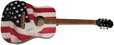 Tyler Hubbard assinou o autógrafo em tamanho real um de um tipo personalizado 1/1 American Flag American Gibson Epiphone Guitar