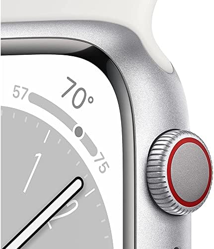 Apple Watch Series 8 41mm GPS Silver Aluminium Case - White Sport Band