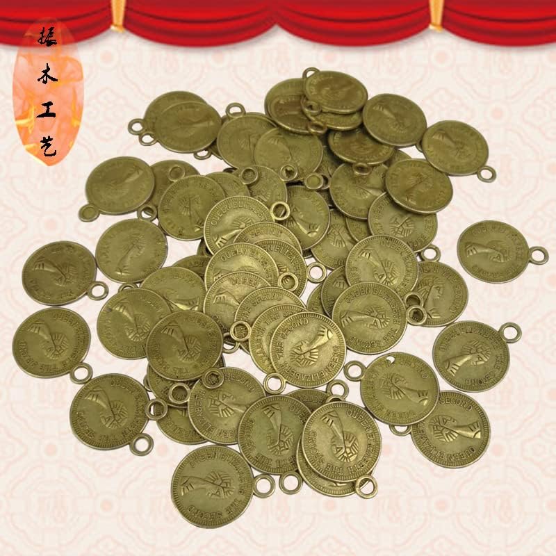 Qiankao 金属 工艺品 diy 饰品 吊坠 1,5cm 美 铜 铜 钱 风水 币 币 带钩 铜 钱 钱