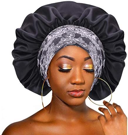 Capinho de seda de capa de cetim qvkarw para mulheres - Capacita de cetim ajustável e reversível de cabelos encaracolados